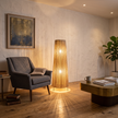 Burlap Boho Floor Lamp 006 lifestyle image | Serrana Home