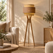 Rattan Boho Floor Lamp 006 styled in an interior