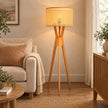 Rattan Boho Floor Lamp 009 styled in an interior