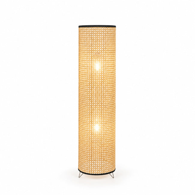 Rattan Boho Floor Lamp 010 on a white background
