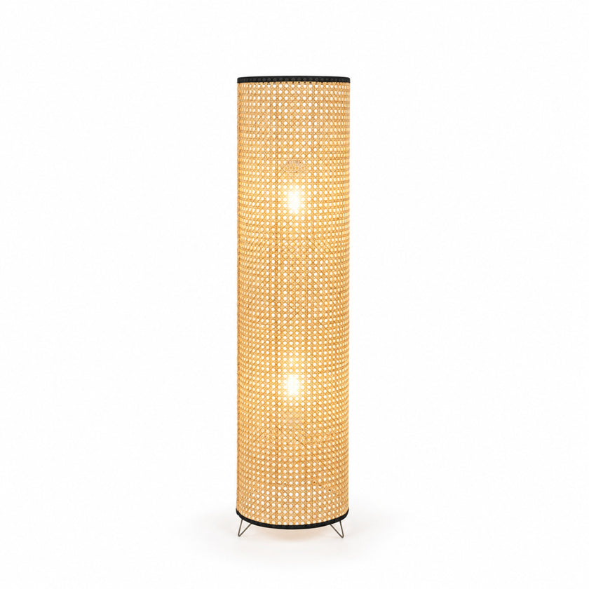 Rattan Boho Floor Lamp 010 on a white background