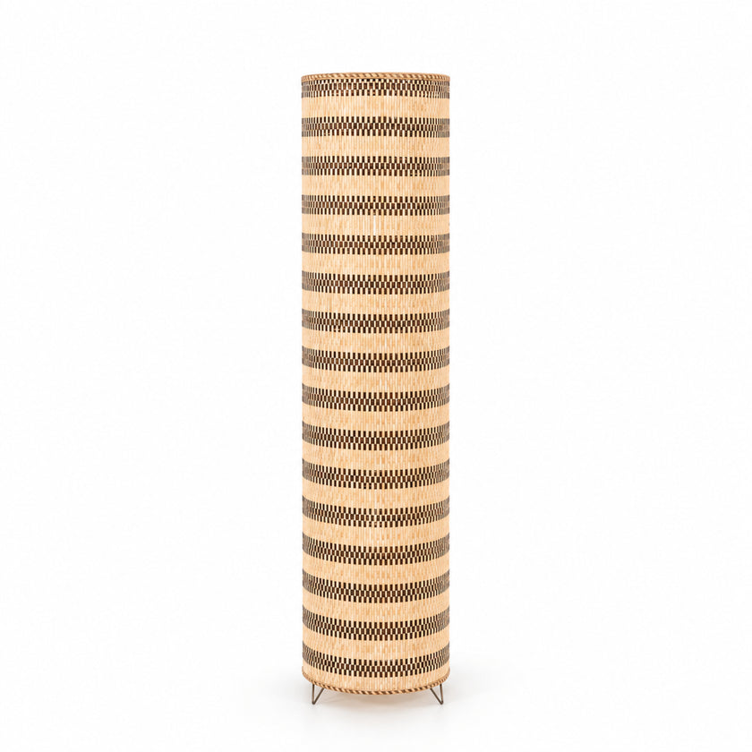 Rattan Boho Floor Lamp 011 on a white background