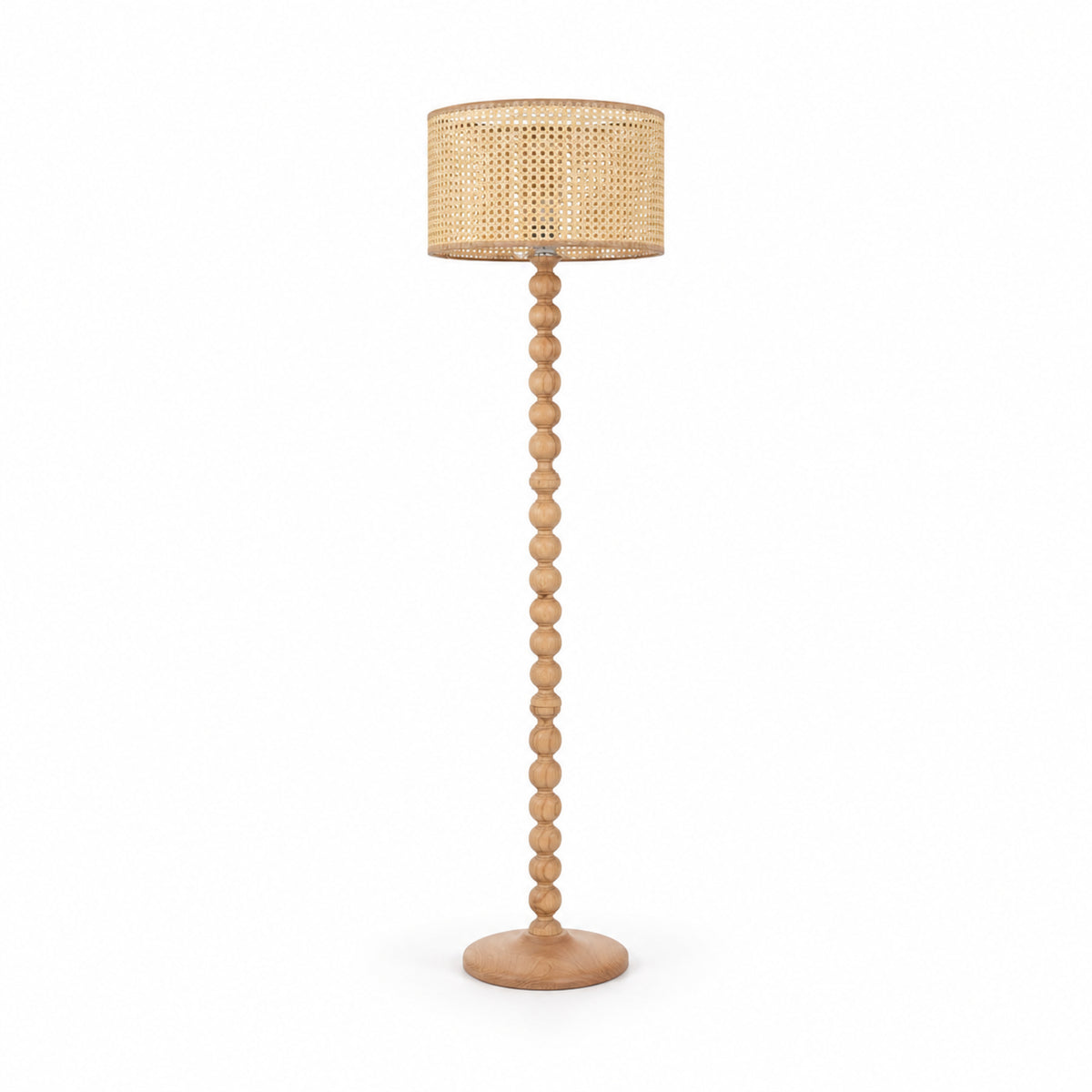 Rattan Boho Floor Lamp 016 on a white background