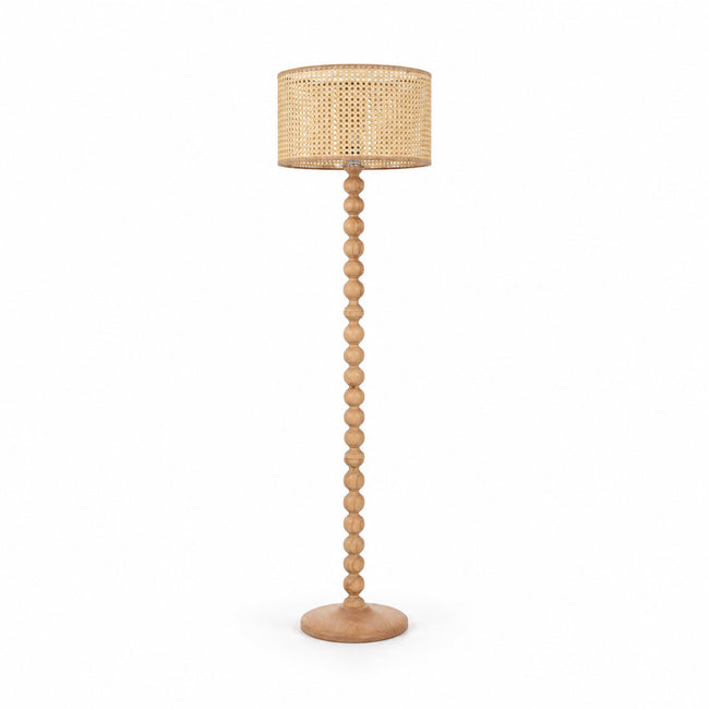 Rattan Boho Floor Lamp 016 on a white background