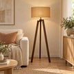 Rattan Boho Floor Lamp 018 styled in an interior