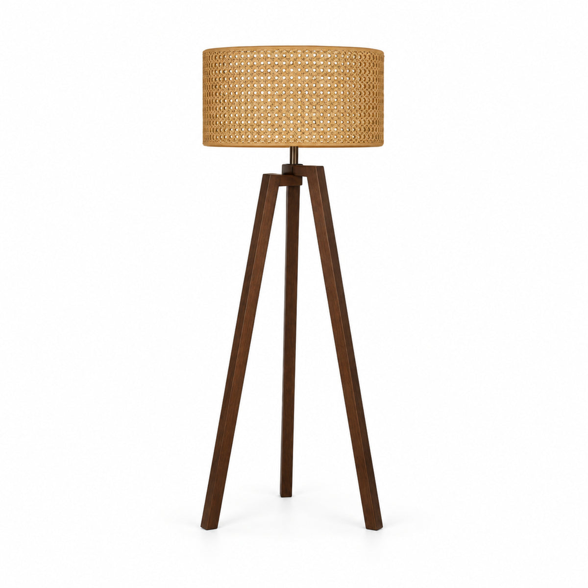 Rattan Boho Floor Lamp 018 on a white background