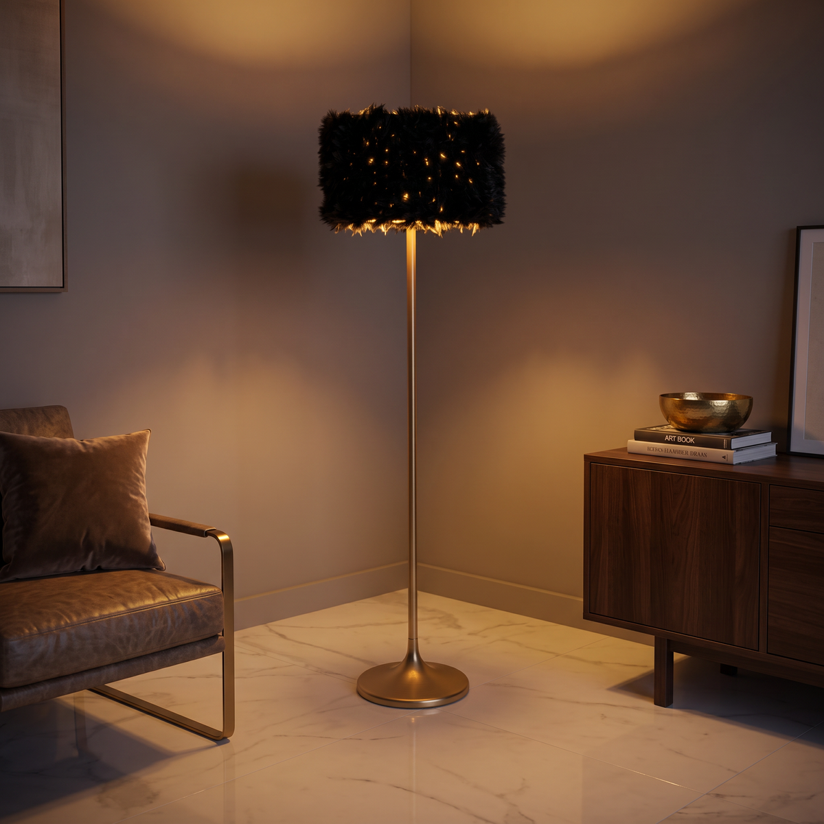 Modern Floor Lamp 020 styled in an interior – view 2