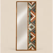 Geometric wood mirror studio product view
