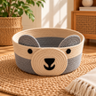 Handmade bear woven storage basket full-frame square lifestyle photo