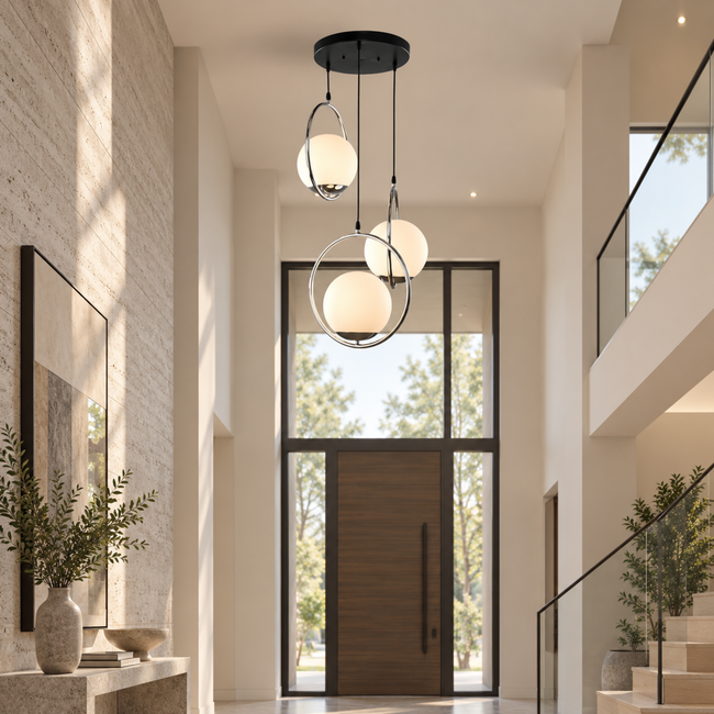 Modern Globe Ceiling Lamp 024 styled in an interior