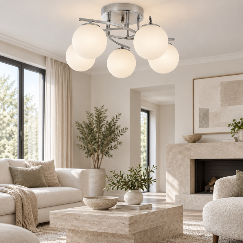 Modern Globe Ceiling Lamp 060 styled in an interior