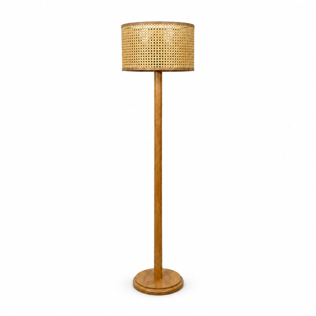 Rattan Boho Floor Lamp 021 on a white background
