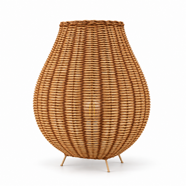 Bamboo Boho Table Lamp 001 on a white background