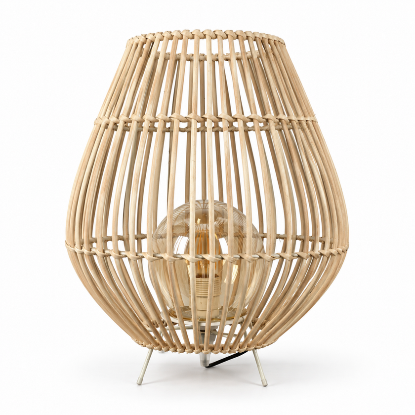 Bamboo Boho Table Lamp 002 on a white background