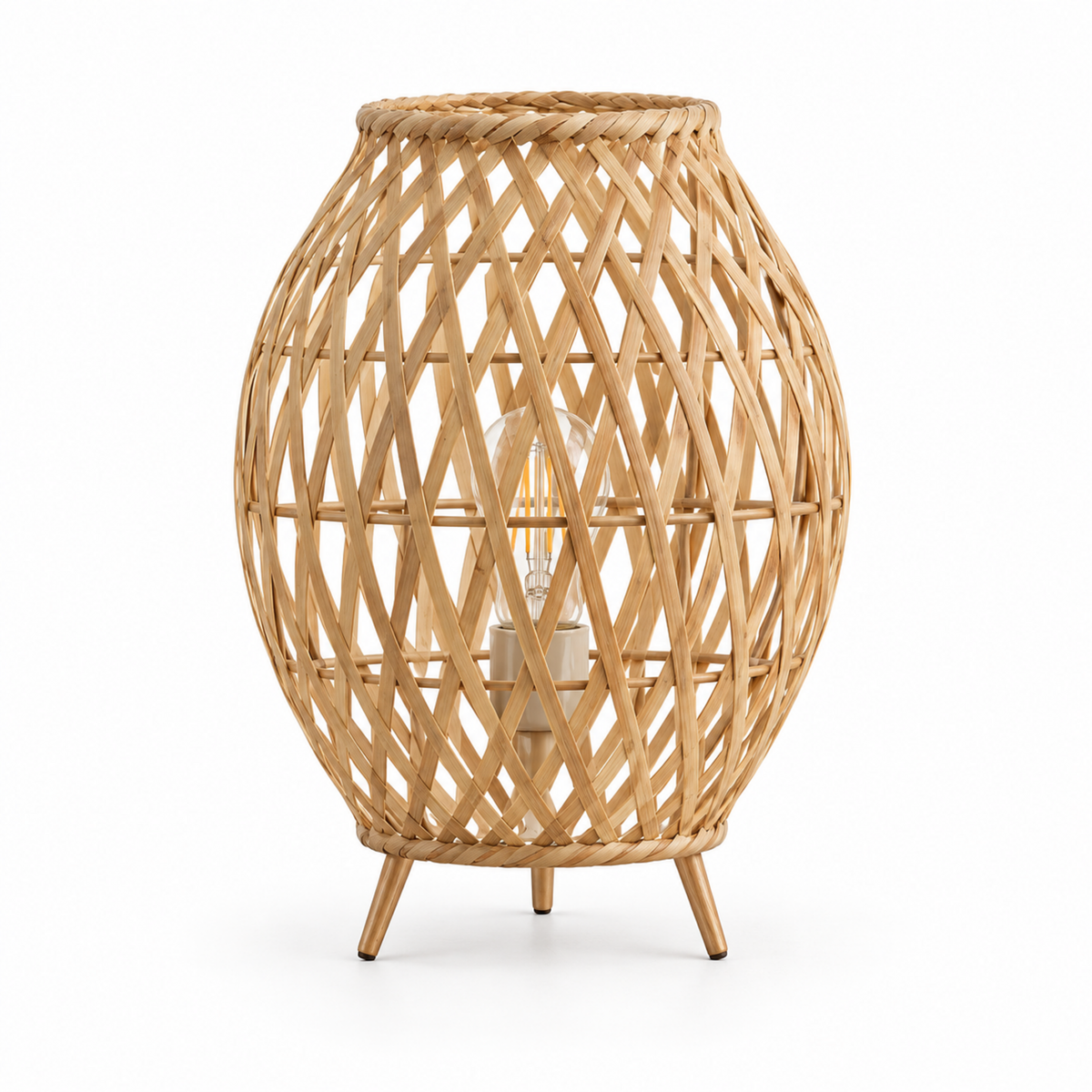 Bamboo Boho Table Lamp 004 on a white background