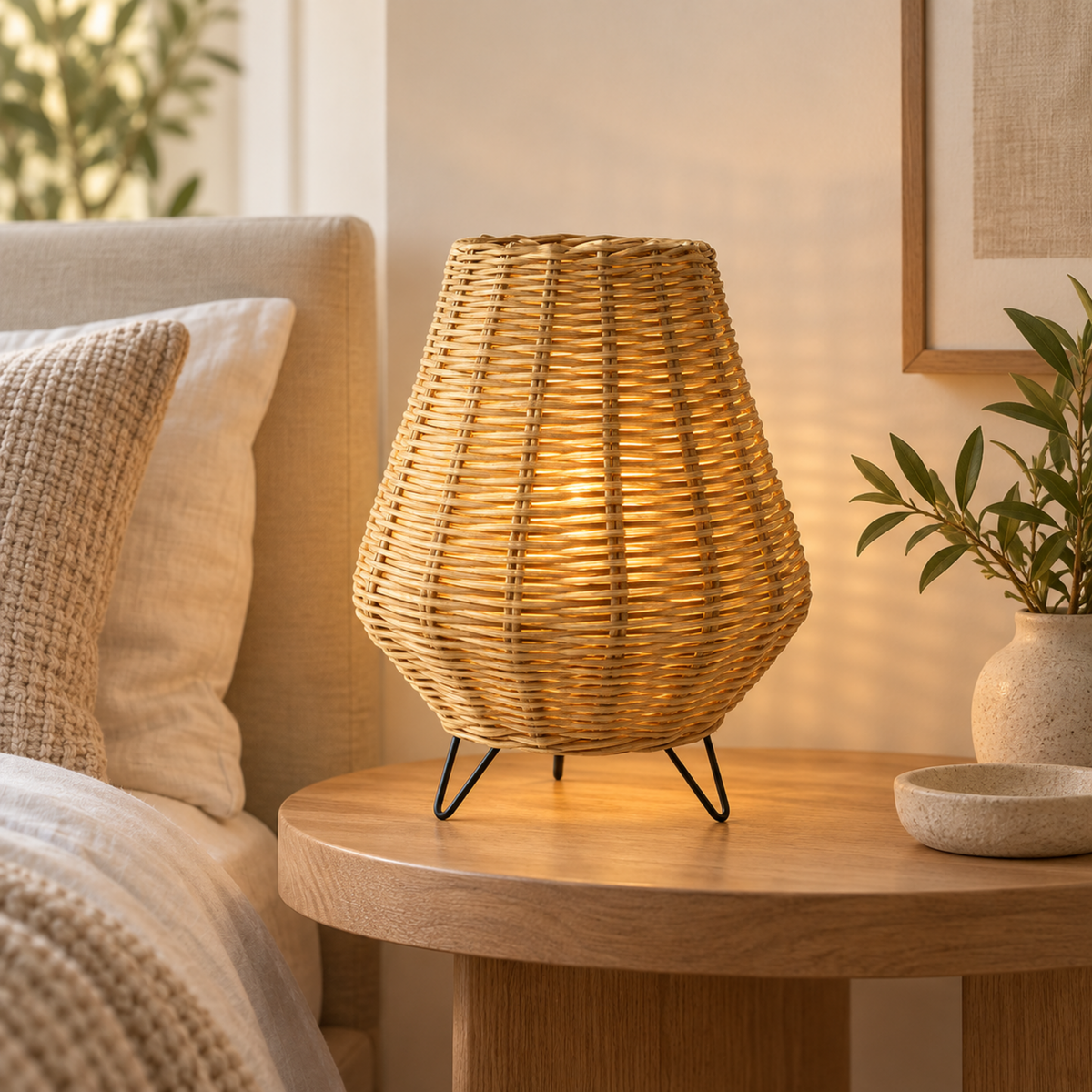 Bamboo Boho Table Lamp 005 styled in an interior