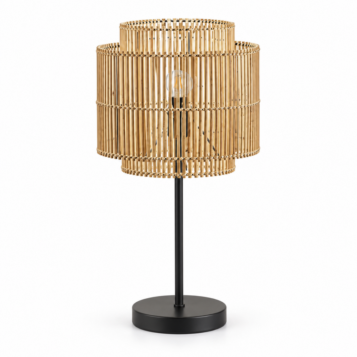 Bamboo Boho Table Lamp 008 on a white background