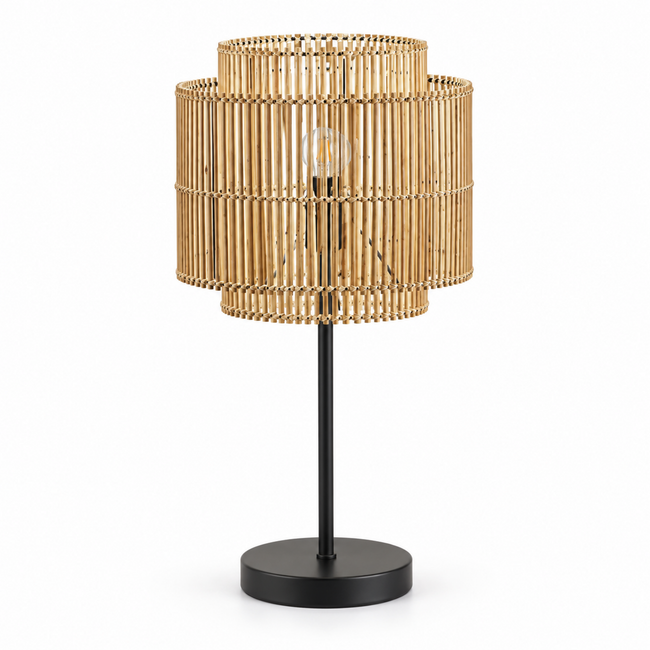 Bamboo Boho Table Lamp 008 on a white background