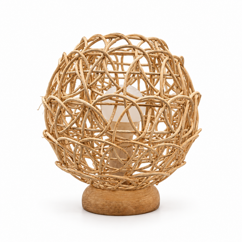 Bamboo Boho Table Lamp 009 on a white background