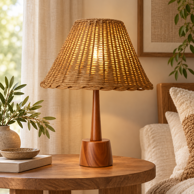 Bamboo Boho Table Lamp 016 styled in an interior