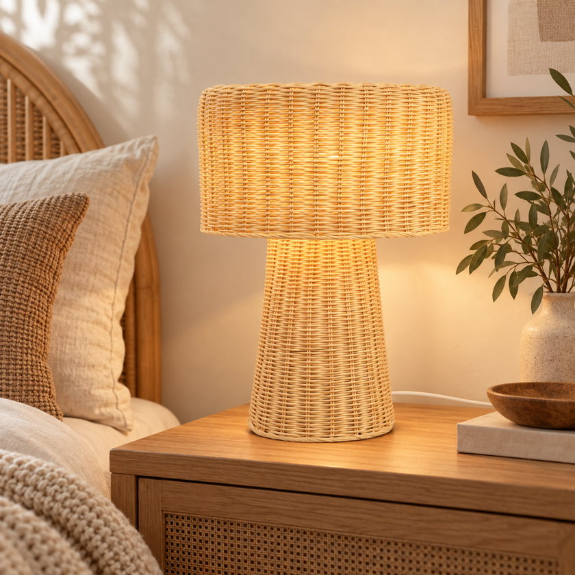 Bamboo Boho Table Lamp 019 styled in an interior
