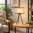 Rattan Boho Table Lamp 014 styled in an interior
