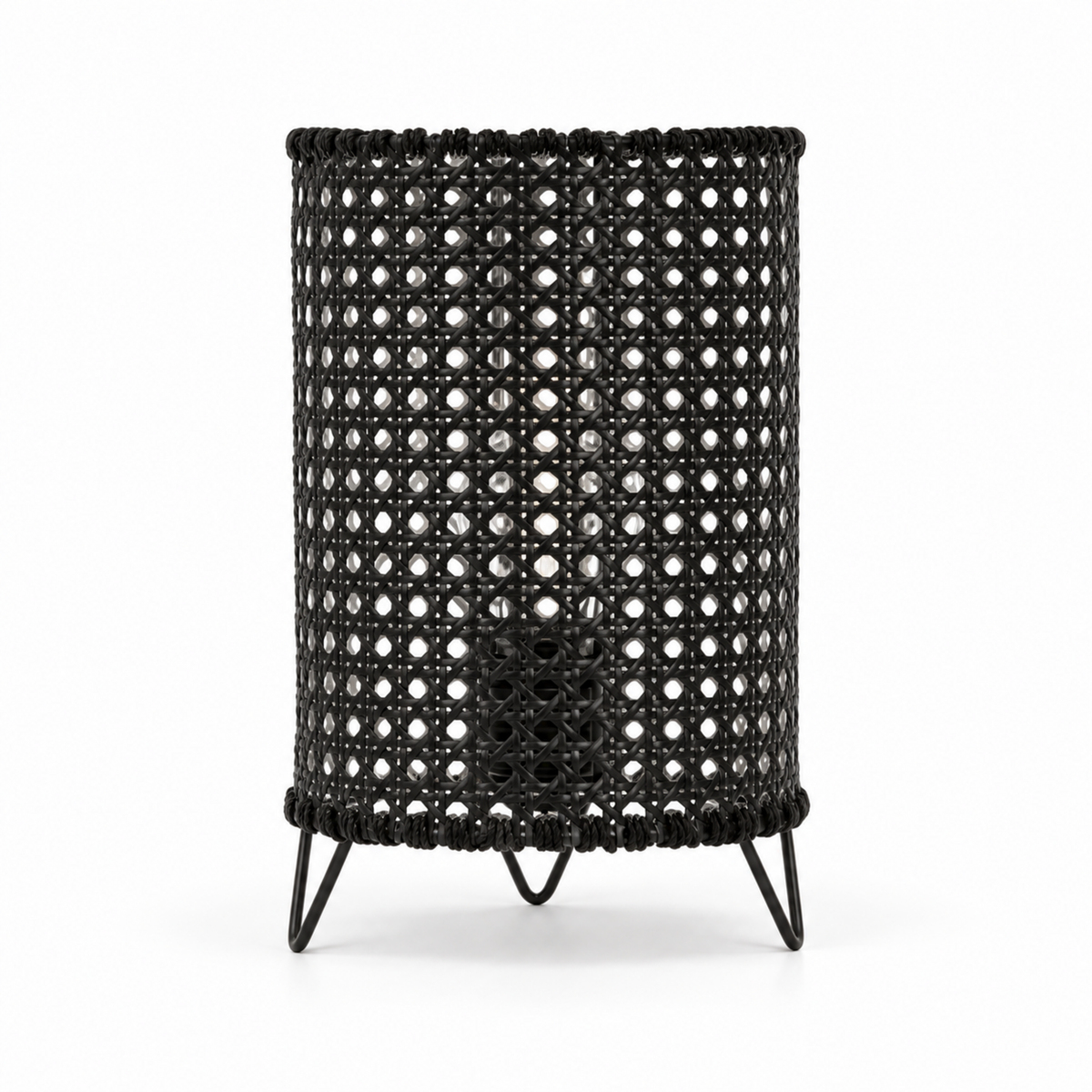 Rattan Boho Table Lamp 016 on a white background