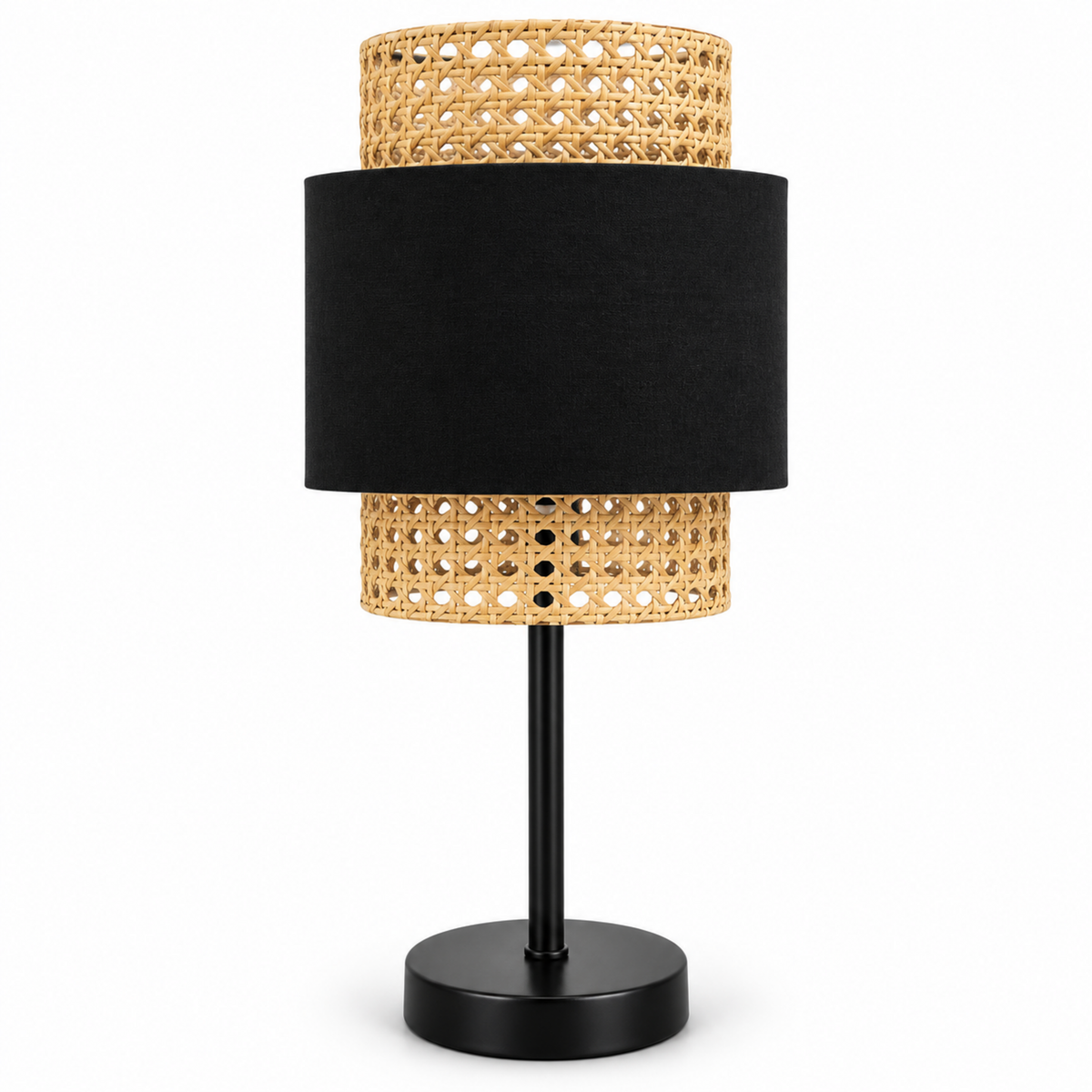Rattan Boho Table Lamp 022 on a white background