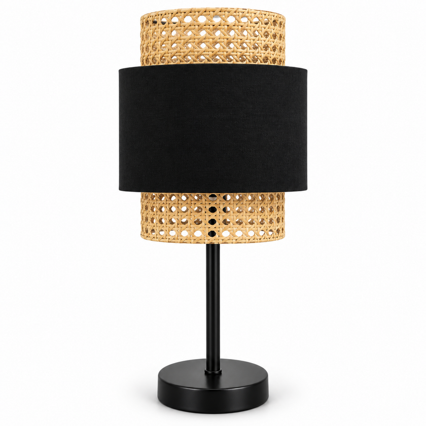 Rattan Boho Table Lamp 022 on a white background