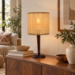 Rattan Boho Table Lamp 028 styled in an interior