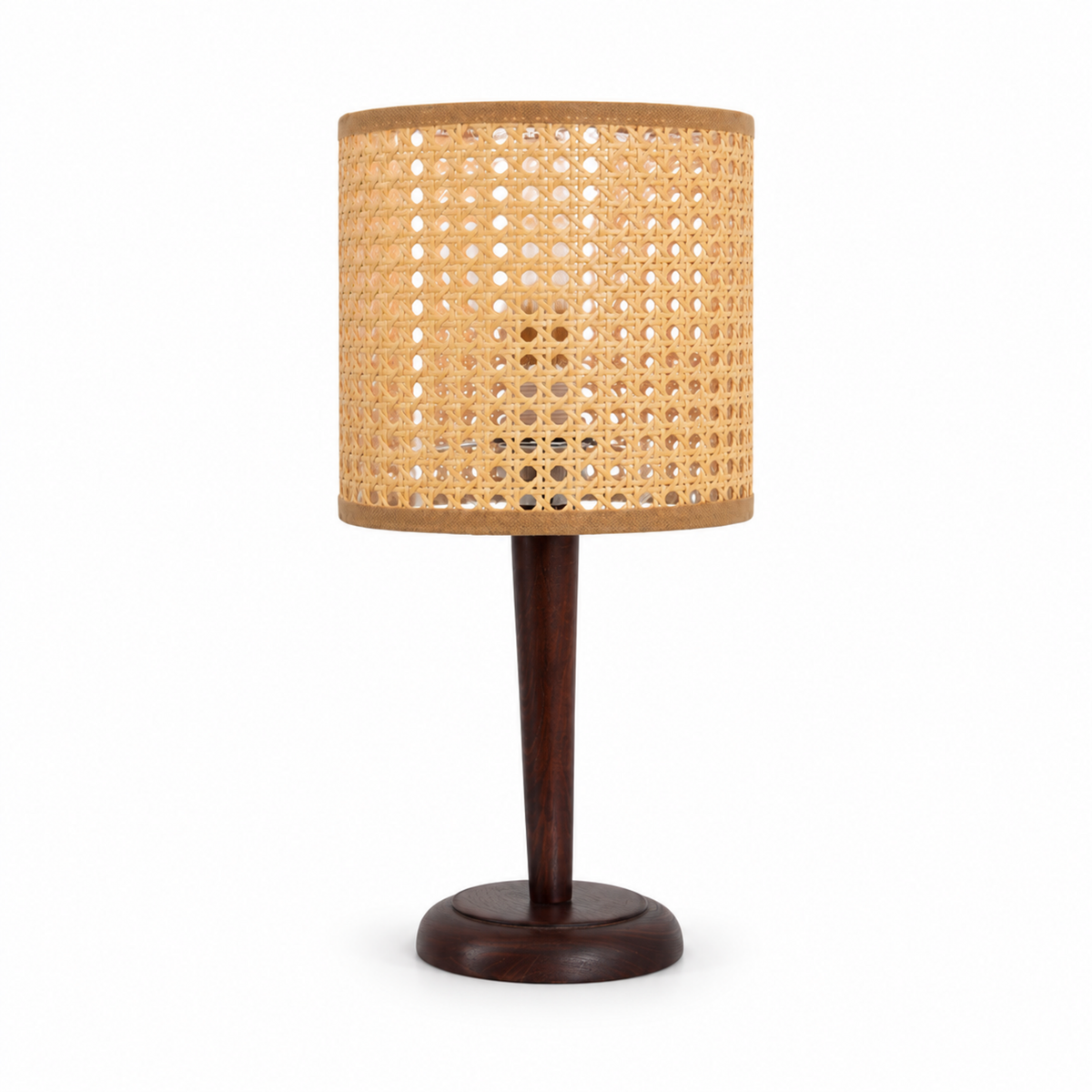 Rattan Boho Table Lamp 028 on a white background