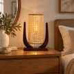 Rattan Boho Table Lamp 029 styled in an interior