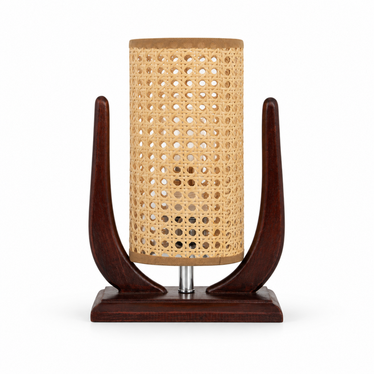 Rattan Boho Table Lamp 029 on a white background