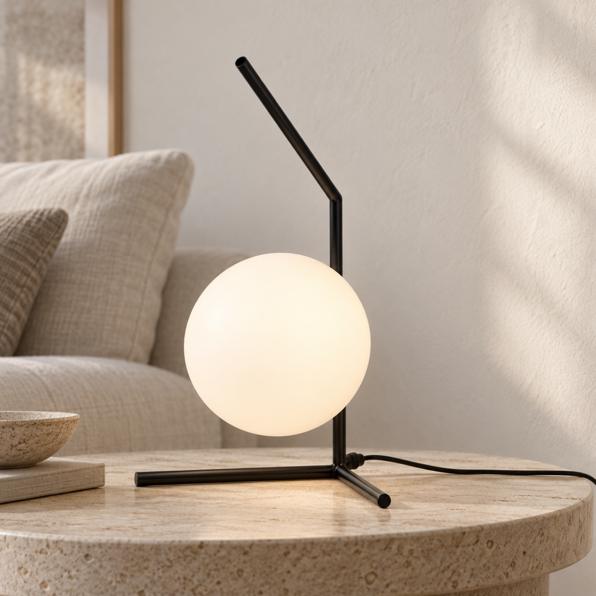 Modern Globe Table Lamp 005 styled in an interior