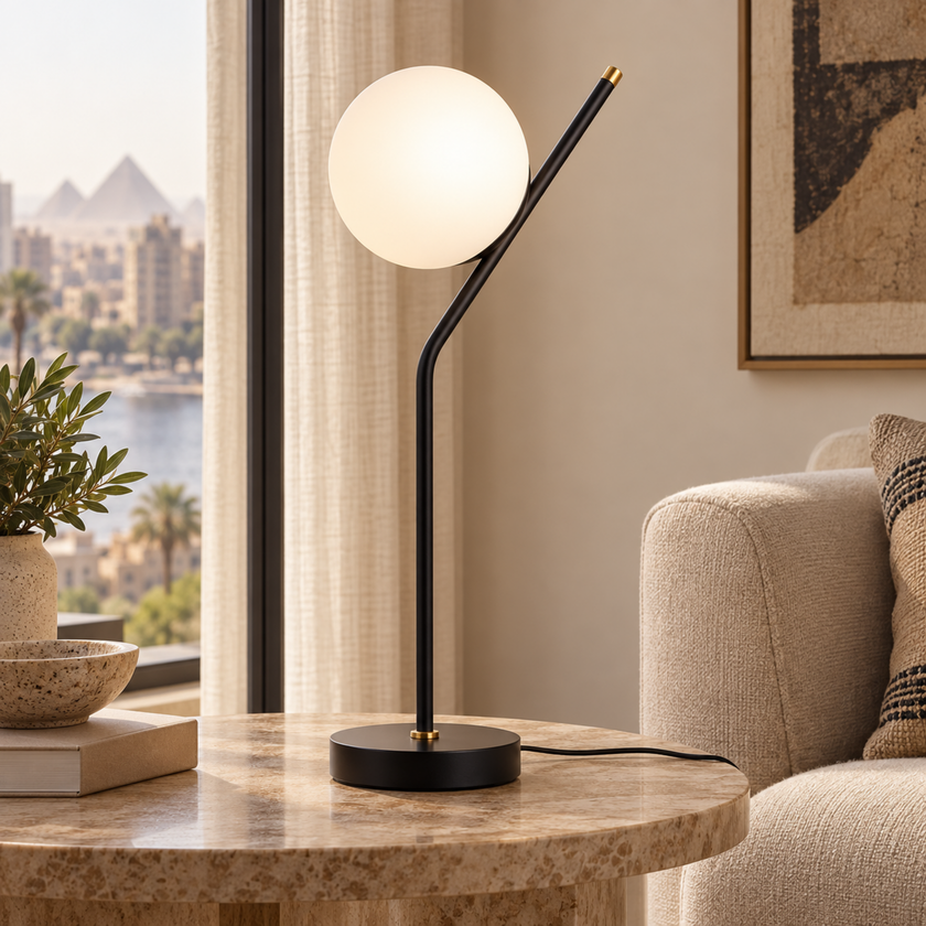 Modern Globe Table Lamp 010 styled in an interior