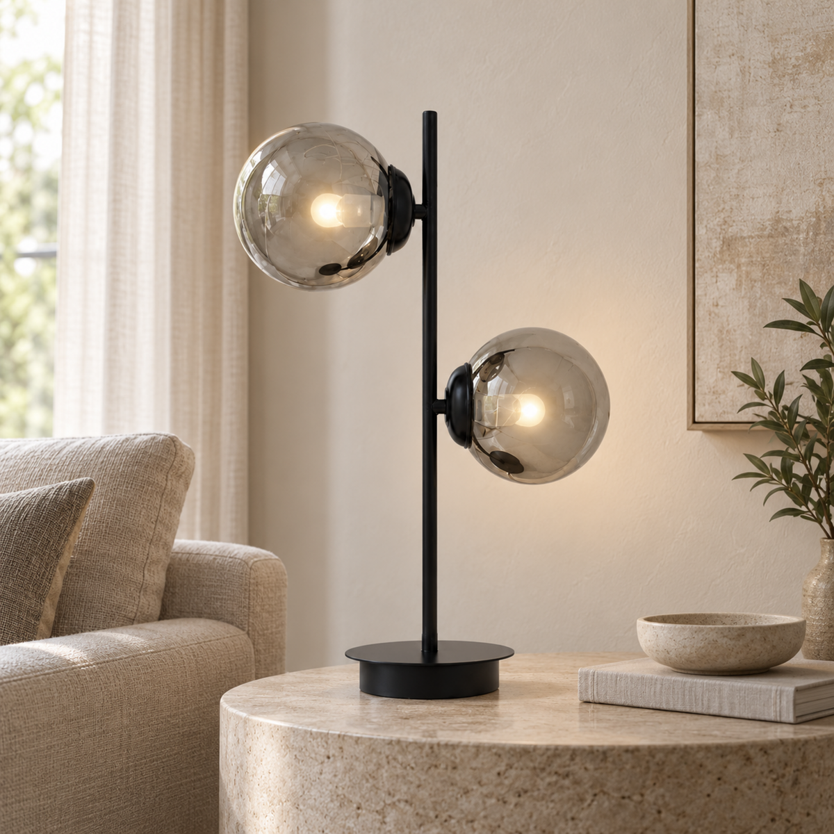 Modern Globe Table Lamp 019 styled in an interior