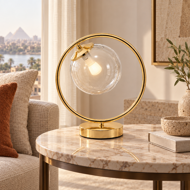 Modern Globe Table Lamp 020 styled in an interior