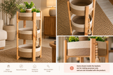 Three-tier woven basket stand lifestyle views