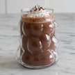Serrana Glass Bubbly tumbler 350ml — rounded playful clear glass, 350ml 9cm, for water juice and iced drinks