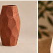 Faceted pottery vase alternative view