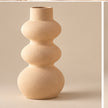 Sand beige sculptural pottery vase alternative view
