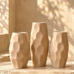 Sand faceted pottery vase set